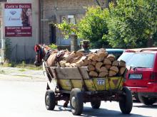 carriole avance vers un poster salon beauté
